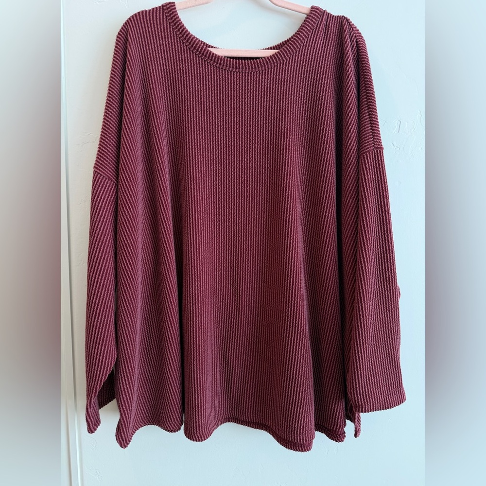 Maurice’s Plus Size 4X Burgundy Long Sleeve Comfortable Top